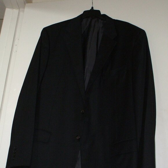 Loro Piana by Hickey Freeman Black Worsted Wool striped blazer - Size 44L - Picture 3 of 5